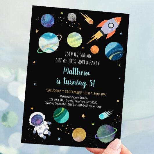 Invitation Anniversaire de l'astronaute