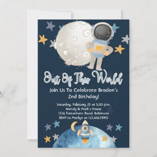 Invitation Anniversaire de l'astronaute Blue Boy