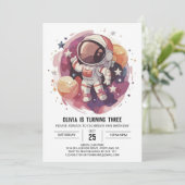 Invitation Anniversaire de l'astronaute Boho Starry Adventure (Debout devant)
