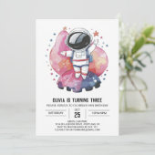Invitation Anniversaire de l'astronaute d'aventure cosmique B (Debout devant)