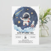Invitation Anniversaire de l'astronaute de fusée Galaxy encha (Debout devant)