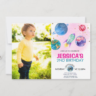 Invitation Anniversaire de l'astronaute de la fête des filles