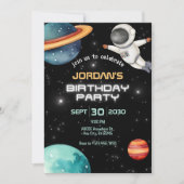 Invitation Anniversaire de l'astronaute de la planète spatial (Devant)