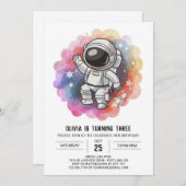 Invitation Anniversaire de l'astronaute de l'élégance des fus (Devant / Derrière)