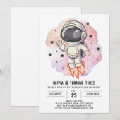 Invitation Anniversaire de l'astronaute de l'Odyssée de la fu (Devant / Derrière)