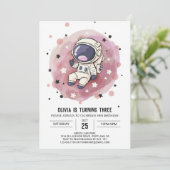 Invitation Anniversaire de l'astronaute du Whimsy céleste (Debout devant)