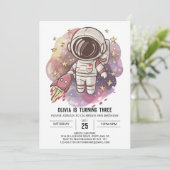 Invitation Anniversaire de l'astronaute Enchanted Céleste Bli (Debout devant)
