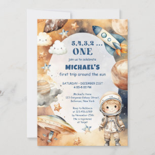 Invitation Anniversaire de l'astronaute pour son premier tour