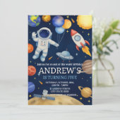 Invitation Anniversaire de l'astronaute spatial moderne (Debout devant)