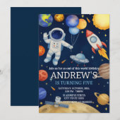 Invitation Anniversaire de l'astronaute spatial moderne (Devant / Derrière)