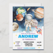 Invitation Anniversaire de l'astronaute spatial moderne perso (Devant)