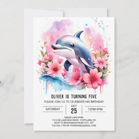 Invitation Anniversaire de l'aventure Whimsical Ocean de Dolp (Devant)