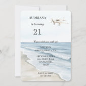 Invitation Anniversaire de l'avion de la plage Ocean (Devant)