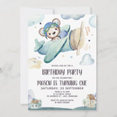 Invitation Anniversaire de l'avion Teddy Bear (Devant)