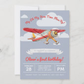 Invitation Anniversaire de l'avion vintage (Devant)