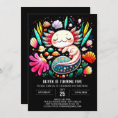 Invitation Anniversaire de l'Axolotl (Devant / Derrière)