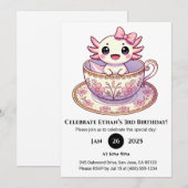 Invitation Anniversaire de l'Axolotl à l'heure du Thé (Devant / Derrière)