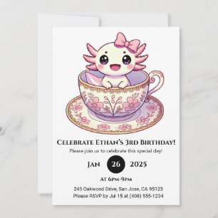 Invitation Anniversaire de l'Axolotl à l'heure du Thé