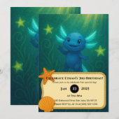 Invitation Anniversaire de l'Axolotl Bleu Stellair (Devant / Derrière)