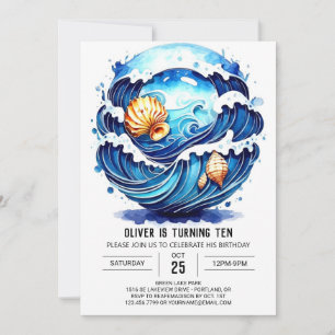 Invitation Anniversaire de l'eau bleue enchantée
