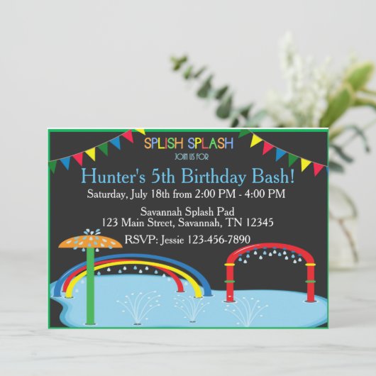 Invitation Anniversaire de l'écran de démarrage (Debout devant)