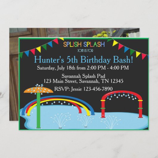 Invitation Anniversaire de l'écran de démarrage (Devant / Derrière)