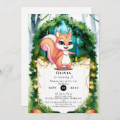 Invitation Anniversaire de l'écureuil de Cute Boho (Devant / Derrière)