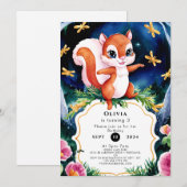 Invitation Anniversaire de l'écureuil géant (Devant / Derrière)