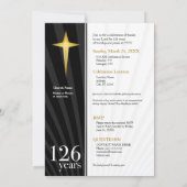 Invitation Anniversaire de l'Église de 126 ans personnalisabl (Dos)