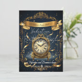 Invitation Anniversaire de l'élégance intemporelle | Horloge (Debout devant)