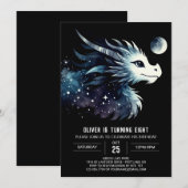 Invitation Anniversaire de l'élégant Bold Dragon (Devant / Derrière)