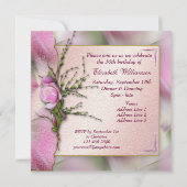 Invitation Anniversaire de l'élégante fête des Magnolia roses (Dos)