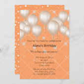 INVITATION ANNIVERSAIRE DE L'ÉLÉGANTE GRILLE DE BALLON MODERN (Devant / Derrière)