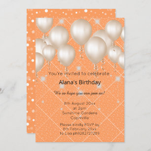 INVITATION ANNIVERSAIRE DE L'ÉLÉGANTE GRILLE DE BALLON MODERN