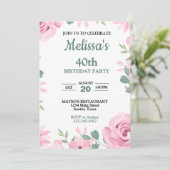 Invitation Anniversaire de l'élégante race rose et marine (Debout devant)