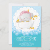 Invitation Anniversaire de l'éléphant mignon (Devant)