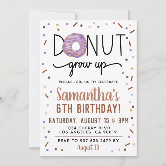 Invitation Anniversaire de l'élevage de Donut au c (Devant)