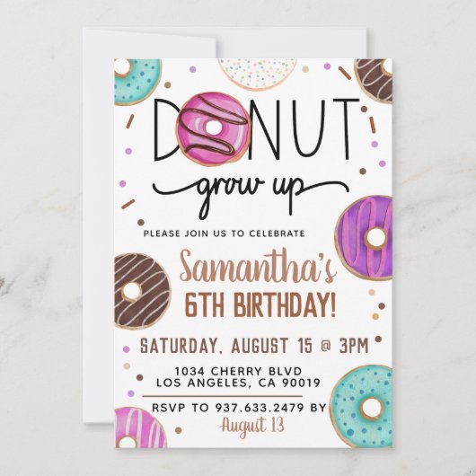 Invitation Anniversaire de l'élevage de Donut au c (Devant)