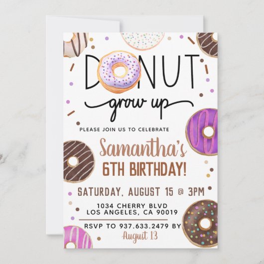 Invitation Anniversaire de l'élevage de Donut au c (Devant)