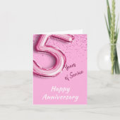 Invitation Anniversaire de l'employé 5 ans PinkBalloon Pold C (Devant)