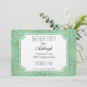 Invitation Anniversaire de l'Empreinte de léopard Gold Mint O (Debout devant)
