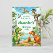 Invitation Anniversaire de l'enfant dinosaure (Debout devant)