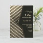 Invitation Anniversaire de l'entreprise Lumières de néon or (Debout devant)