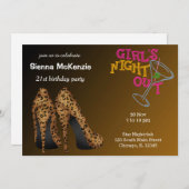 Invitation anniversaire de Leopard Stilettos (Devant / Derrière)