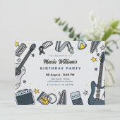 Invitation Anniversaire de l'équipement de guitare (Debout devant)