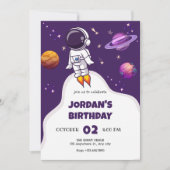 Invitation Anniversaire de l'espace astronaute (Devant)