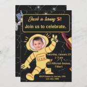 Invitation Anniversaire de l'espace Nom de l'astronaute (Devant / Derrière)