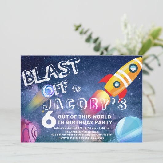 Invitation Anniversaire de l'espace Partie spatiale (Debout devant)