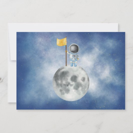 Invitation Anniversaire de l'espace Un astronaute (Dos)