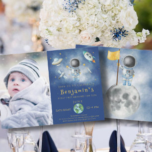 Invitation Anniversaire de l'espace Un astronaute